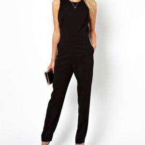 ASOS Black Open Back Romper 0
